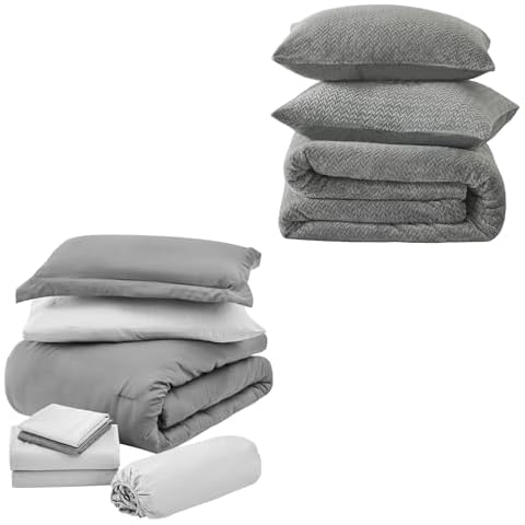 INFIIXSO Queen Comforter Set and ChiXpace Fluffy Comforter Set Queen Cover