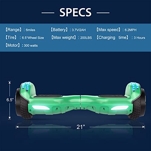 LIEAGLE Hoverboard, Hoverboard with Seat, 6.5\" Two Wheel Self Balancing Scooter with LED Lights, Hoverboard with Seat Attachment Combo for Kids