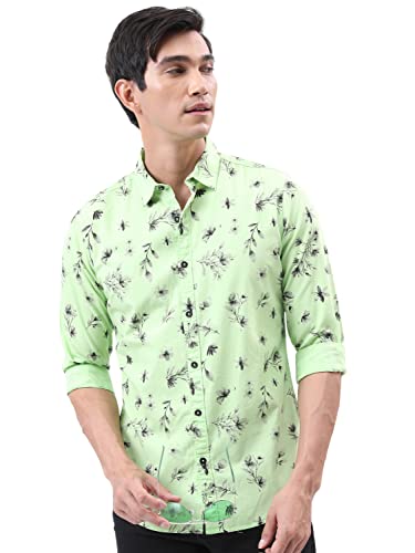 Image of Ketch Men Cotton Slim Fit Printed Full Sleeve Shirt