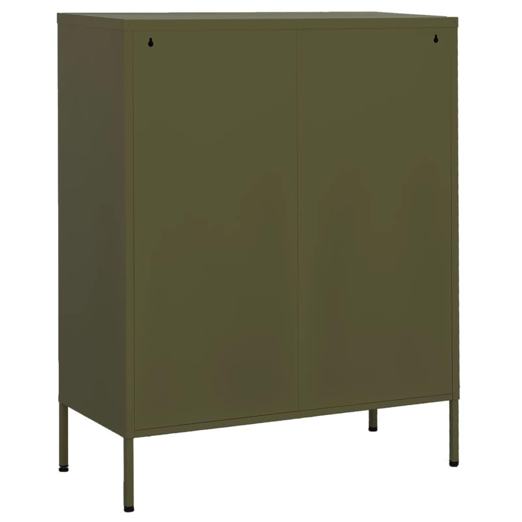 vidaXL Armadietto Verde Oliva 80x35x101,5 cm in Acciaio
