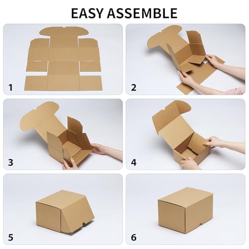 Image of RLAVBL 7x5x4 Small Shipping Boxes Set of 40, Brown Corrugated Cardboard Mailer Box for Packing, Mailing, Business