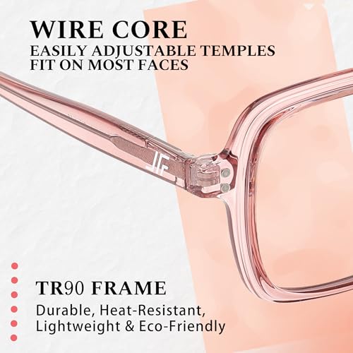 Image of Oversized Blue Light Blocking Glasses for Women and Men, Square Frame Computer Gaming Glasses Anti Glare & UV RF6215
