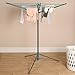 OHS Washing Line 3 Arm Steel Rotary Airer with Tripod, Durable Outdoor Clothes Drying Rack Stand Rust-Resistant Space-Saving for Garden Patio or Balcony - Grey One Size