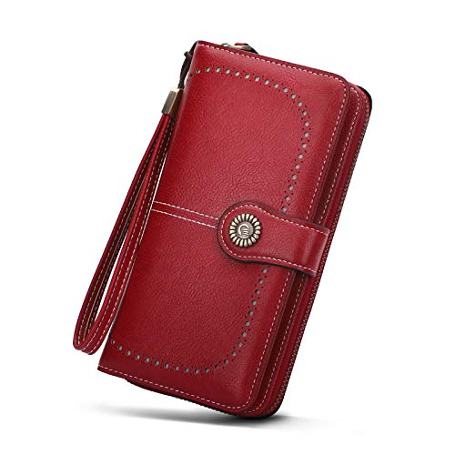Linno women's leather wallet ,large capacity with rfid …