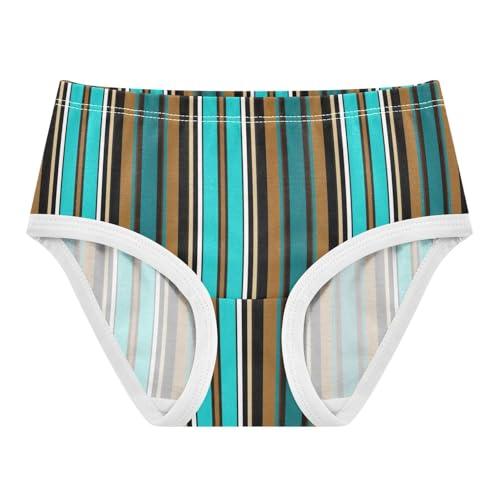 Joisal Chic Vertical Stripes Turquoise Girl Panties Cute Toddler Underwear Floral Cotton Aesthetic Undies Kids Briefs 2t
