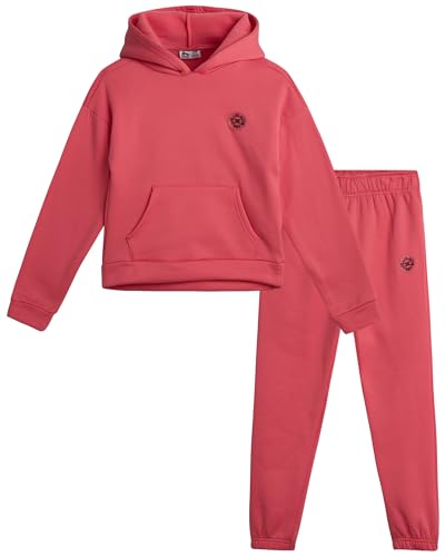 RBX Active Girls Sweatpants Set - 2 Piece Fleece Pullover Girls Sweatshirt and Matching Jogger Pants Athletic Set (7-12)