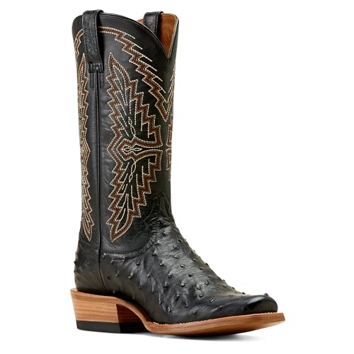 ARIAT Men's Relentless Futurity Done Right Full Quill Ostrich Narrow Cutter Toe Western Boots, Black2
