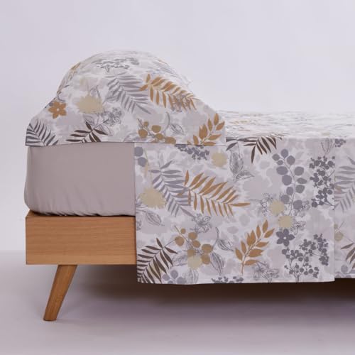 10XDIEZ Juego sábanas Microfibra (Davos Beige - Cama 150cm)