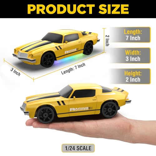 Image of Remote Control Car RC Drift Car 2.4GHz 1:24 4WD 15KM /H High Speed Racing Sport Car with LED Lights Drifting Tire Racing Sport Toy for Adults Boys Girls Kids Gift