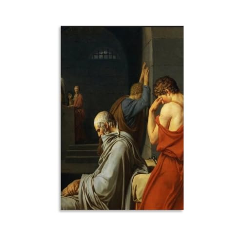 Idée cadeau culturelle : toile La Mort de Socrate de David 60 x 90 cm pour amateurs d'art