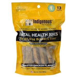 Chicken Flavor Dental Health Bone Dog Treats, 13 Count Each, Made in The USA (pack of 2).