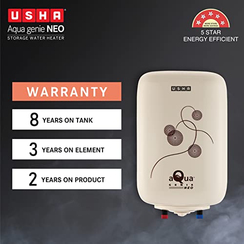 Image of Usha Aquagenie Neo 25 Litre Storage Water Heater with Free Installation (Ivory)