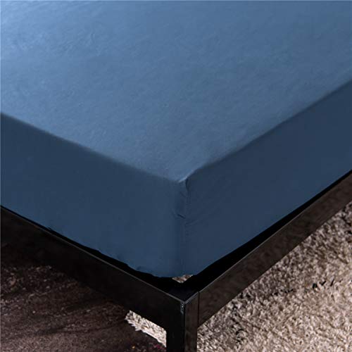 Holawakaka Twin Waterproof Mattress Protector Navy Blue Fitted Sheet Breathable Bed Mattress Pad Cover thumb #1