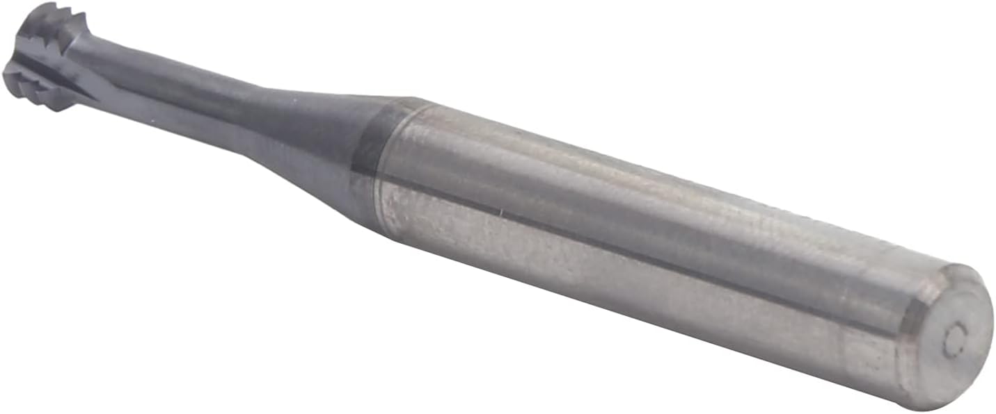 Hyuduo Tungsten Steel Thread Milling Cutter, 3-Flute Fully Ground Arc End Mill for Aluminum, Copper, Stainless Steel & Alloy Steel M6x1.0, D6x50mm, High Chip Removal