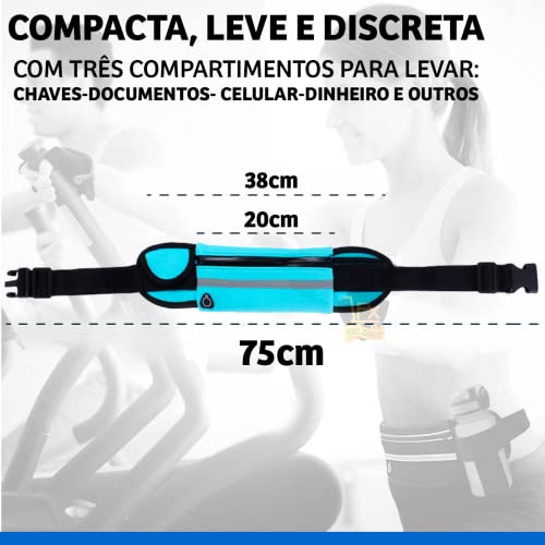Pochete Esportes Porta Celular Academia Corrida Cinta Fiitness Cores Unissex (Azul Claro)