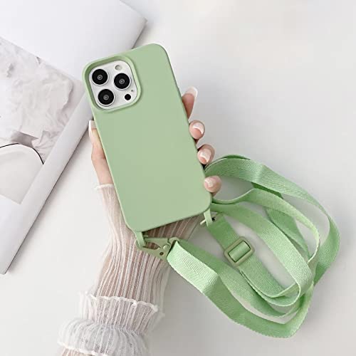 KONARO iPhone 11 用 ケース スマホショルダー スマホストラップ ネックストラップ 携帯ストラップ 首掛け/斜め掛け クロスボディ・ストラップケース ストラップ付き スマホケース 全面 360°保護 耐衝撃 すり傷防止 アイフォン 11 用ケース クラシック チャーム シリーズ 全機種対応(グリーン,iPhone 11)