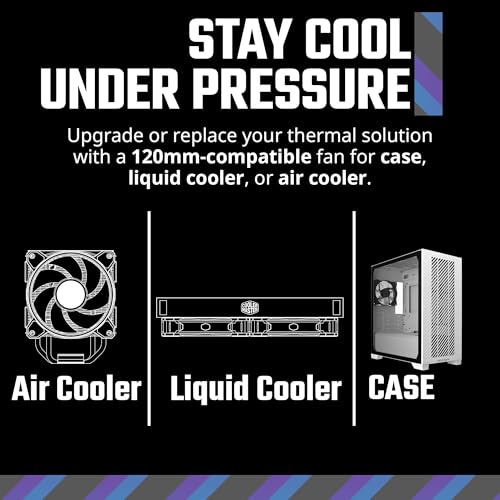Image of Cooler Master MF120 Lite Black Case|Liquid Cooler|Air Cooler Fan, 120mm Fan, Dynamic PWM 1,750 RPM, Air Balance Blades, Hybrid | PBT Frame