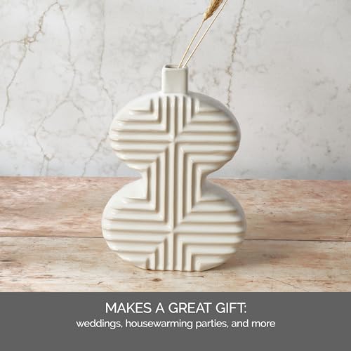 Vase en céramique Mikasa courbe géométrique d'exception pour intérieur chic - 5