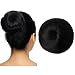 SARLA Donut Chignon Bun Straight Updo Hair Bun Hairpieces Synthetic Scrunchie Hair Bun Extensions Q3 (1B Jet Black)