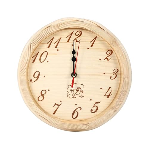Reloj de madera multiusos con esfera redonda y funcionamiento silencioso continuo 5