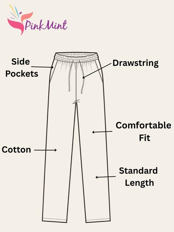 Image of Women's Premium Cotton Solid Track Pant with Elastic Waistband, Adjustable Drawstring and Side Pockets