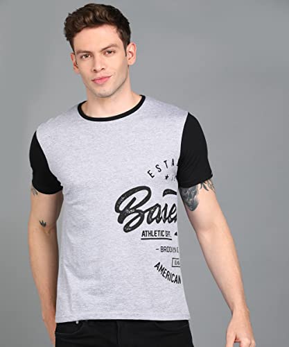 Image of Urbano Fashion Men's Graphic Printed Round Neck Half Sleeve Slim Fit Cotton T-Shirt
