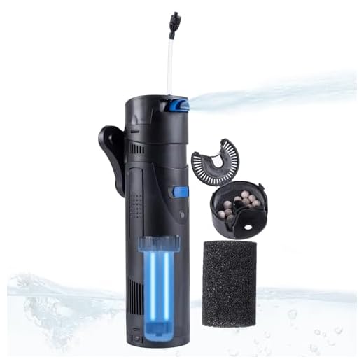 Uv Sterilizer For Aquarium 21-53 Gallon Fish Tank Filter 185GPH, 20 Watt Submersible Internal Pump Uv Sterilizer For Salt Water Aquarium 4.9FT Cord | Marine Aqua,Turtle Tank Green Killing Machine