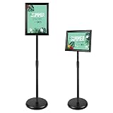 PUJIANG 8.5x11 Inch Adjustable Sign Holder Poster Stand, Heavy Duty Floor Sign Stand with Aluminum S
