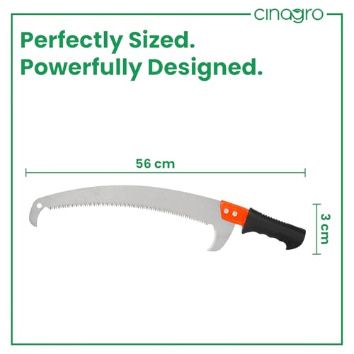 Image of Cinagro Pruning Saw with Curved Blades, Comfortable Grip Handle, Triple-Cut Razor Teeth, Heavy Duty with Pole Fixing Slot, Hand Saw, Professional Pruning Saw with Hook, Rust Resistance, Tree Cutter
