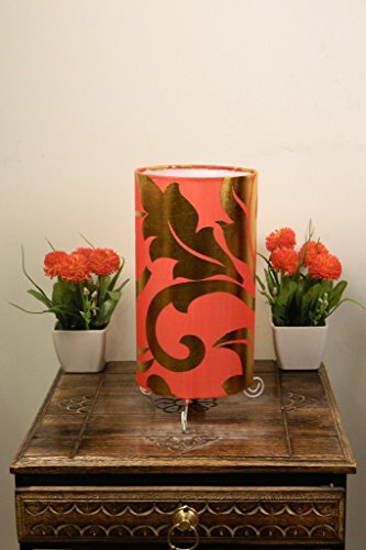 Image of Tucasa Printed Classic Circular Drum Table Lamp