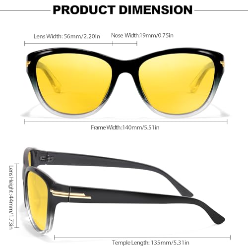 IGnaef Night Driving Glasses for Women Polarized Yellow Night Vision Glasses Anti Glare IF23173