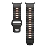 二色 スポーツ シリコンバンド Samsung Galaxy Watch Ultra 47mm(2025)対応、幅広・厚みアップ 通気性 ギャラクシーウォッチウルトラパンド、 Samsung Galaxy ウォッチ Ultra (2024) 47mm対応 、交換ベルト 防水 防汗 長さ調節可能 耐衝撃 柔らかい 快適 (ブラックオレンジ)
