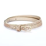 Ultra Skinny Sparkly Belt (M/L (8-14YR), Rose Gold)