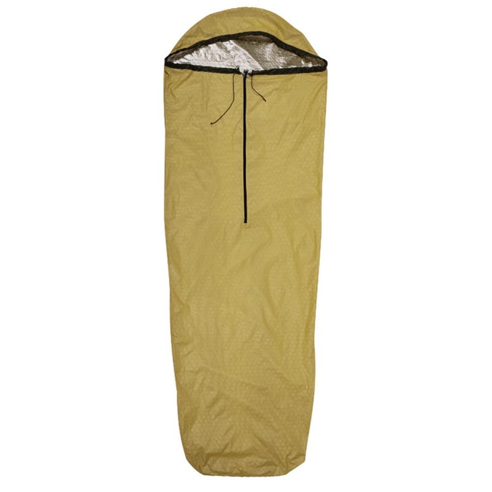 FUBESK Thermo-Bivwaksack, 400T Nylon, Überlebensschlafsack mit 90 % Wärmespeicherung, winddichter Schutz, Wandern und Outdoor-Abenteuer, Orange, 208 x 81 cm