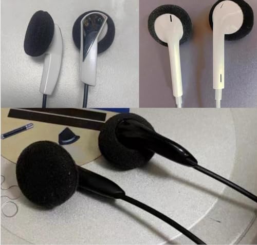 SNHTLS Replacement Earbud Tips Soft Sponge Ear Tips Buds Compatible with 13mm-18mm Earphone Headsets Accessories Foam Cushions Eartips Headphone Covers 6 Pairs (Black+White+Blue)