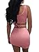 GOBLES Womens Sexy Bodycon Cut Out Sleeveless Outfit Mini Club Tank Dress Dark Pink