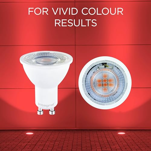 Integral LED 4, Pack GU10 Red Colour Spotlight Bulb, 5W (50W Equivalent), 40° Beam Angle, Suitable for Displays Restaurants - Image 3