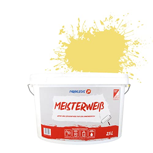 Farbklecks24 Meisterweiß Color, Wandfarbe Gelb 4-2 (2,5L),(versch. Farben),hohe Deckkraft