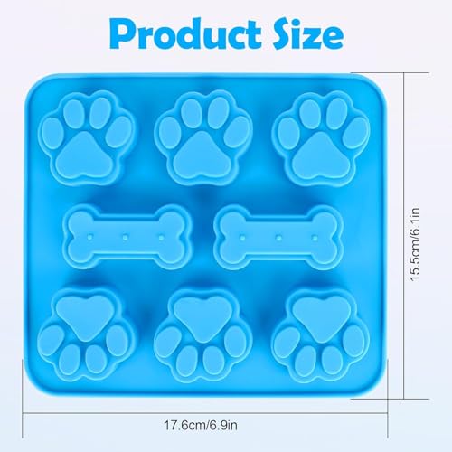 3 Stück Backmatte Hundekekse, Paw and Bone Hundekekse Backform, Backmatte Hundekekse für Schokolade, Süßigkeiten, Gelee, Eiswürfel, Hund Behandelt, Hundepfote und Knochenform