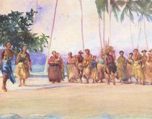 Peinture à l'huile Fagaloa Bay Samoa John Lafarge œuvre d'art évasion poétique