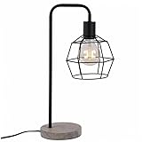 Marque: L'Héritier Du Temps L\'Héritier Du Temps Lampe de Table à Poser Luminaire Design de Bureau Eclairage d\'Appoint Tendance en Bois et Métal Noir 15x28x49cm