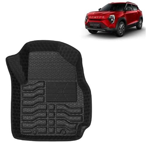 Image of Kingsway Accessories Premium 4.5D Car Floor Mats Only Compatible with Mahindra XUV 3XO EV (Automatic Transmission) Year 2026 Onwards, 3 Pcs, 100% Waterproof PVC Foot Mats | Black | 1 Year Warranty