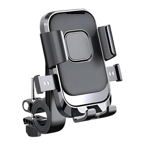 Image of CERLINK Universal Bike & Motorcycle Mobile Holder, 360 Rotation, One Touch Lock, Anti-Slip Grip, Shockproof & Secure Mount for Smartphones - Perfect for Cycling, Riding & Navigation - Handlebar Fit