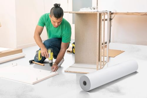 Protector temporal para pisos de 39" x 100' para construcción y renovación, película protectora para pisos de madera, cubierta protectora para alfombras, cobertura para pintura y baldosas 325 pies cuadrados miniatura 3
