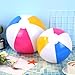 Whaline 5Pcs Inflatable Beach Ball 24 & 16 Inch Round Pool PVC Balls Cute Game Toys for Summer Hawaiian Tropical Theme Beach Party Decor(Blue Red Yellow)
