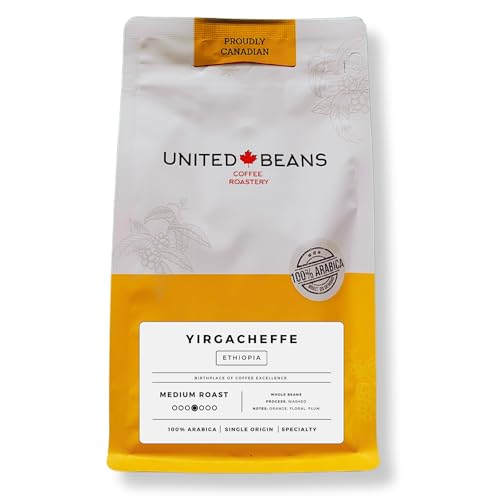 United Beans, Medium Roast, Whole Bean Coffee, Yirgacheffe Ethiopia, 300g, Floral & Citrus, 100% Arabica, Specialty coffee beans