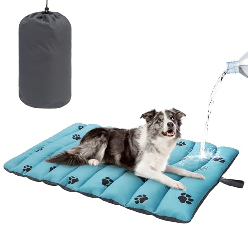 BEAUTYZOO Outdoor Dog Bed Waterproof, Camping Dog Bed Reversible, Portable Travel Bed with Carry...