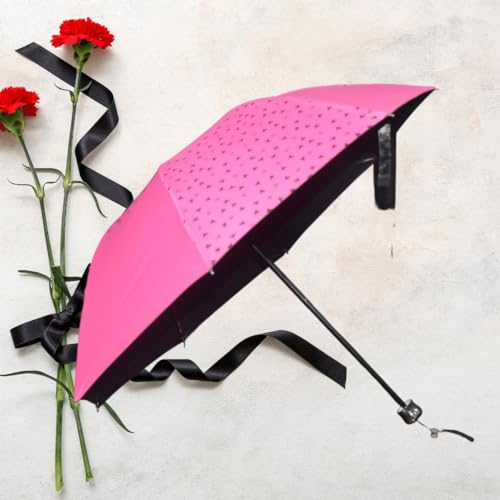 Image of KEKEMI 3 Fold Plain Pipine Umbrella for Men & Women
