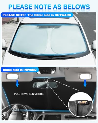 KUST Windshield Sun Shade for 2006–2011 Honda Civic Window Shade Sun Visor Cover Foldable Blocks UV Rays Keep Your Car Cooler