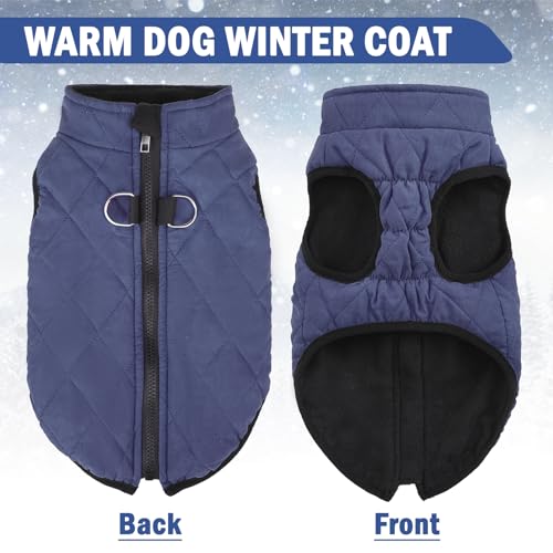 Image of SCENEREAL Winter Dog Vest Coat with Harness Built in | Warm Puppy Jacket for Small Medium Dogs, Cold Weather Coat with Zipper, Fleece Puffer Vest Windproof Snow Clothes